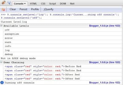 JavaScript Console Logger